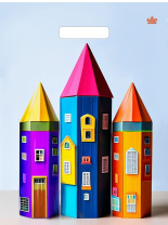 Пакет 40*31см (60мк) с вырубной укрепл. ручкой "Яркие карандаши" Глянец ПВД