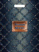 Пакет 45*34см (30мк) с вырубной ручкой "Джинсовый бутик" ПНД*