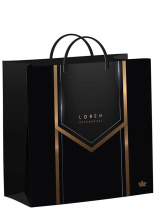 Пакет 26*24см (140мк) с пластиковой ручкой "Черный бэкграунд" мягкий пластик