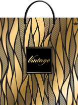 Пакет 36*37см (100мк) с пластиковой ручкой "Винтаж голд" ПВД