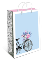 Пакет 40*30*10см "Велосипед" с пласт. ручками, мягкий пластик