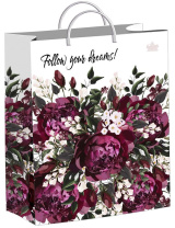 Пакет 40*30см (140мк) с пластиковой ручкой "Великолепные пионы" мягкий пластик