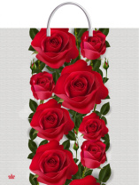 Пакет 44*40см (100мк) с пластиковой ручкой "Волшебные розы" ПВД*