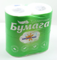 Бумага туалетная Мягкий знак 2-х сл., 4шт., белая