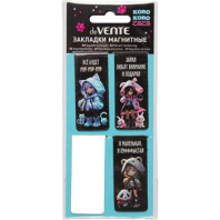 Набор закладок магнитных  4шт., "Korokoro" 25*56,6мм