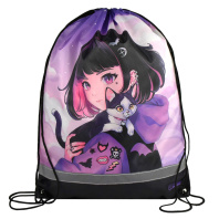 Мешок для обуви 1 отд, 360*480 светоотр. "Брюнетка на закате"