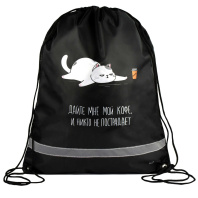 Мешок для обуви 1 отд, 360*480 светоотр. "Кот"