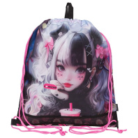 Мешок для обуви 1 отд, 400*470 I Love Anime", верев.завязки, сетка д/ветиляции