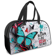 Сумка для внешкольных занятий 35*23*14,5см Оникс "Бабочка аквамарин" карман