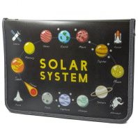 Папка д/труда А4 (325*230*25) 1отд. молния вокруг, пластик "Солнечная система"