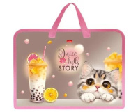 Папка А4 (340*245*35) с ручками, молния, пластик "Juice Story"