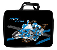 Папка А4 (360*270*80) с ручками, молния, ткань "Night Racing"