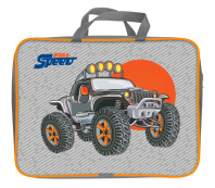 Папка А4 (360*270*80) с ручками, молния, ткань "Внедорожник"