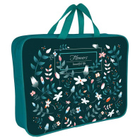 Папка А4 (360*270*80) с ручками, молния, ткань "Жизнь цветов"