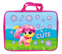 Папка А4 (360*270*80) с ручками, молния, ткань "Милашки мультяшки"