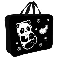 Папка А4 (360*270*80) с ручками, молния, ткань "Панда Катюша"