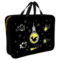 Папка А4 (360*270*80) с ручками, молния, ткань "Под водой "