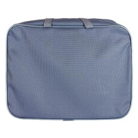 Папка А4 (360*270*80) с ручками, молния, ткань "Серая"