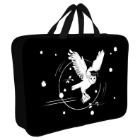 Папка А4 (360*270*80) с ручками, молния, ткань "Сова ученая "