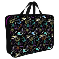 Папка А4 (360*270*80) с ручками, молния, ткань "Школьный паттерн "