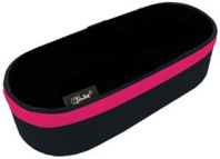 Пенал-косметичка с откид.крышкой (210*85*50) молния, ткань "Чёрный-ярко-розовый"