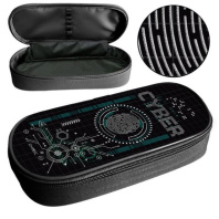 Пенал-косметичка с откид.планкой (220*90*50) молния, ткань "Кибер схема"