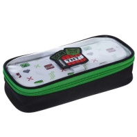 Пенал-косметичка с откид.планкой (220*90*50) ткань, ПВХ, молния "Pixel Boom" с карманом