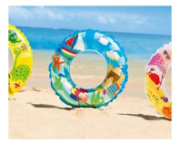 Надувной круг 61см "Прозрачное кольцо" INTEX , ассорти