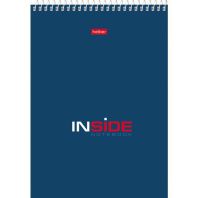 Блокнот А5  80л гребень "INSIDE" клетка, жестк.подложка, УФ-лак*