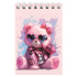 Блокнот А7  40л гребень "Розовый мишка" кл., УФ-лак