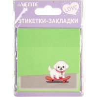 Блок с липким краем (76х76мм) "Puppy" 50л, пластиковый, полупрозрачный, мятный