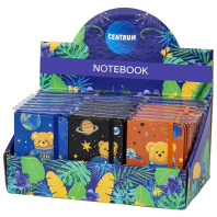 Записная книжка А7  80л. 7БЦ "Медведь в космосе" лин., резинка