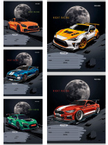 Тетрадь А5 12л кл. Проф-Пресс "Авто и луна" 5 диз.в спайке, белизна 100%