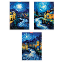 Тетрадь А4  48л кл. скоба Academy Style "Город Ван Гога" твин УФ-лак