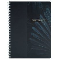 Тетрадь А4  96л кл. гребень Феникс+ "Нуарные листья" мат.лам.