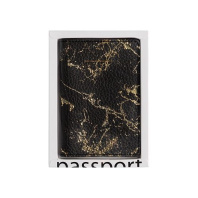 Обложка для паспорта кожзам "Carrara. Black"