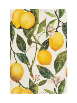Обложка для паспорта кожзам "Flora. Paradise. Lemons"