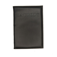 Обложка для паспорта кожзам тиснение, чёрный