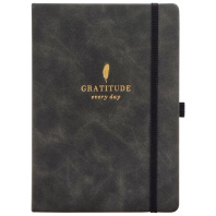 Ежедневник недат. А5 160л. кожзам, тв.пер. "Grace. Черный" резинка, тисн.фольгой, ляссе