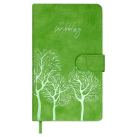 Ежедневник недат А6 кожзам, тв.пер., 120л. "Тиволи салатовый" ляссе, магн.клапан