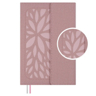 Ежедневник недат. А5 160л. кожзам, тв.пер. "Наппа розовый" перф., клапан, ляссе