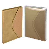 Ежедневник недат. А5+ 160л., кож.зам., тв.пер. "Лейкер Пике бежевый" тиснен., ляссе, магнит