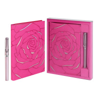 Набор Ежедневник недат. А5 кожзам., мягк.пер., 120л. + ручка "Виннер розовый" ляссе