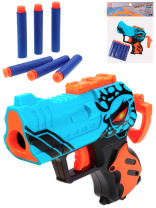 Игрушка пистолет 17см 6 софт-патронов