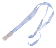 Лента для бейджа длина 45см с пласт прищепкой, нейлон, голубая