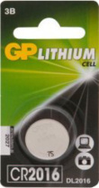 Батарейка-таблетка  CR-2016 GP Lithium, блистер, цена за 1 шт