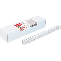 Пружины для переплета пластиковые 28мм,  50шт, белые круглые