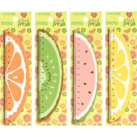 Линейка 15 см "Fruits" дерево с рисунком, фигурная