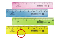 Линейка 15 см пластик. непрозр. с волнистым краем, ассорти