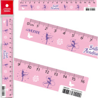 Линейка 16 см пластик. Ballet Academy , с цветным стикером